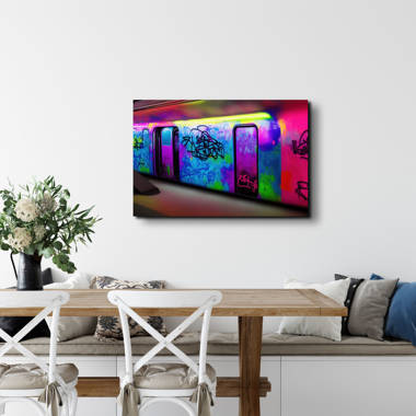 Neon Orchid Framed Canvas Wall Art - Pop Art by Stephen Chambers
