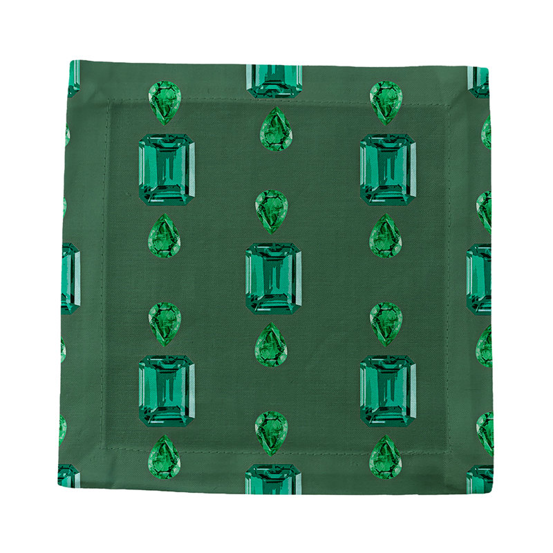 Cotton Blend Square Napkins, Evergreen