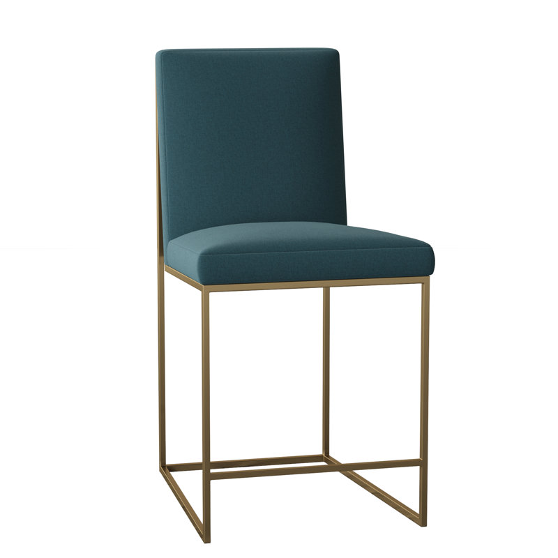 Ian Upholstered Stool with Metal Frame, Turquoise (8789 91)