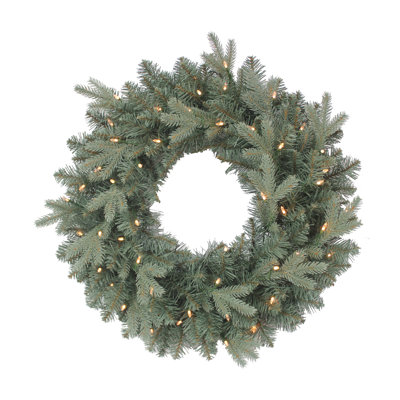 24" Lighted Polyvinyl Chloride (PVC) Wreath
