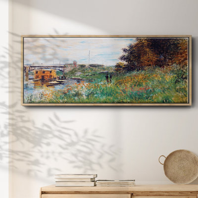 The Banks of the Seine at the Argenteuil Bridge, 1874- Framed Canvas