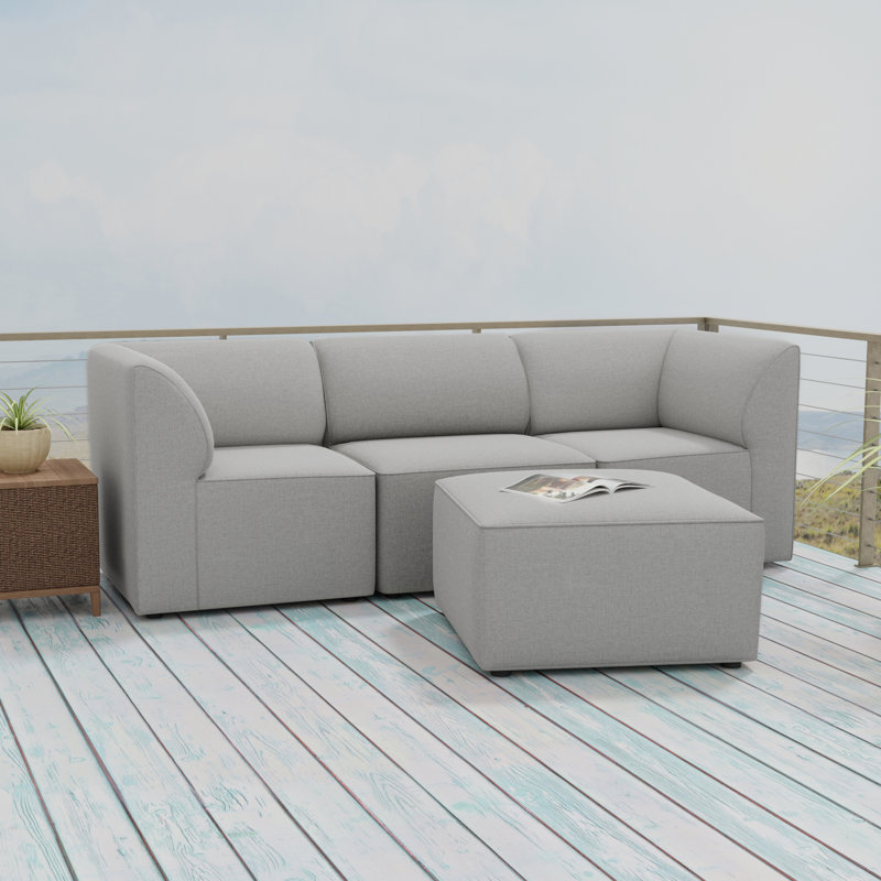 Big Joe Patio 4 Piece Outdoor Sectional, Fresh Gray