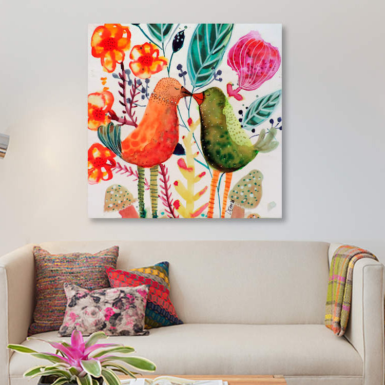 « le baiser », reproduction sur toile, H 12 po x l 12 po x P 1,5 po, Toile tendue