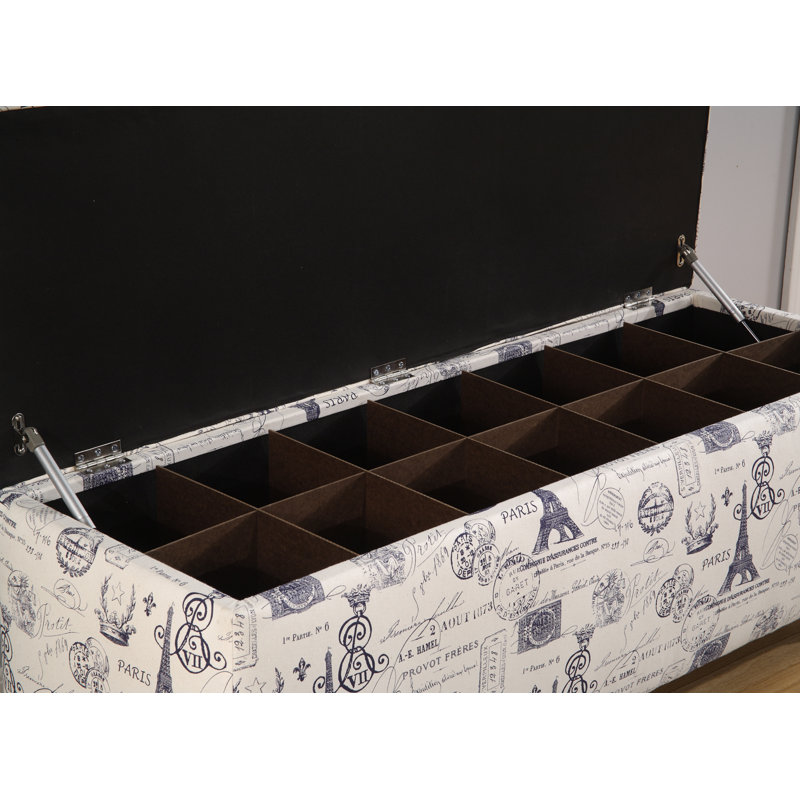 Avalynn Shoe Storage Bench, French Stamp Onyx, Large