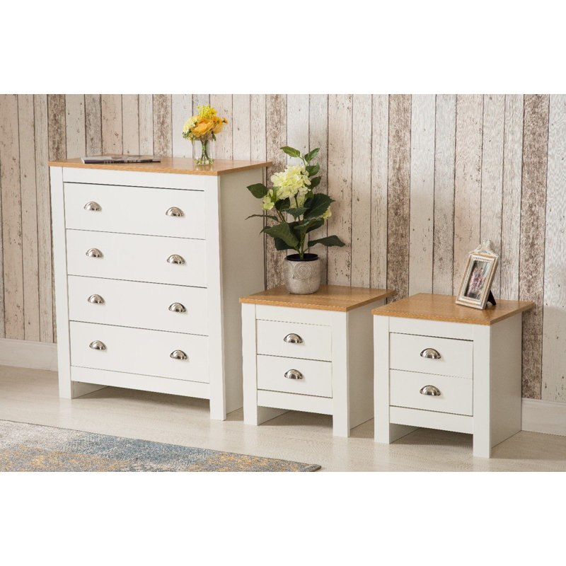 Susana Piece Bedroom Set, Natural/White