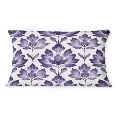 Coussin lombaire mauve damassé Elegance