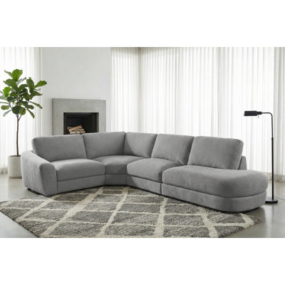Upholstered Slope Armrest 4 Piece Modular L-sectional