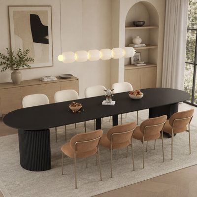 Extendable Foldable Dining Room Table for 1-10 People, Wood Multifunctional Rectangle Expandable Console Kitchen Living Meeting Room Furniture