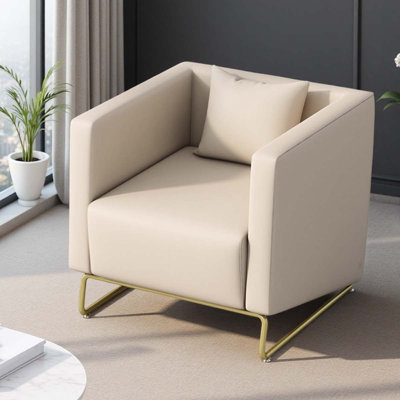 White-matte single-person office reception sofa