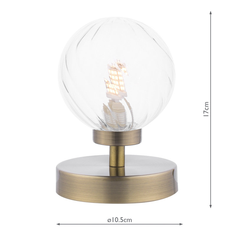 Metal Table Lamp Lamp, 17 cm H x 10.5 cm W x 10.5 cm D, Brass