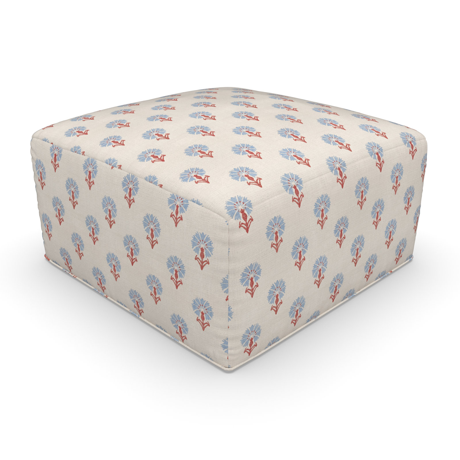 Eliana Sunbrella® Patio Ottoman, Sunbrella Mira Bluebell