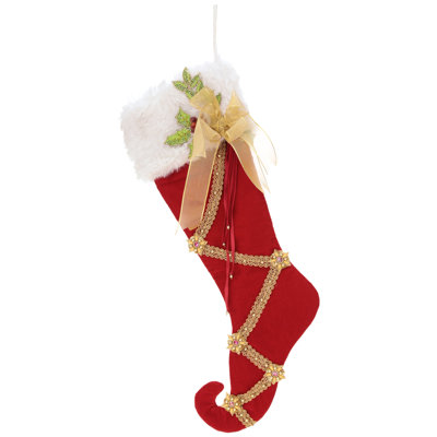 Ruffled Plaid Stocking - 26 Inches