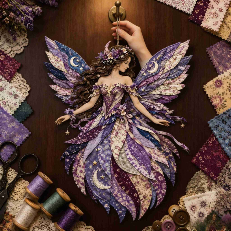 Ensemble de courtepointe en peluche DIY, tissu superposé à motifs floraux, décoration murale artisanale., Dark Blue