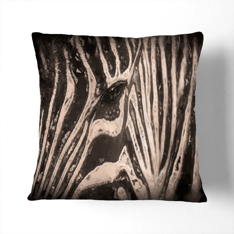 Eye of the Zebra Cushion with Filling, White, 45cm H x 45cm W x 15cm D