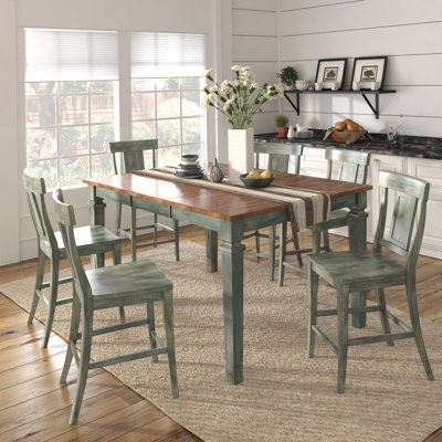 6 - Person Extendable Solid Wood Solid Wood Top Four Leg Dining Set