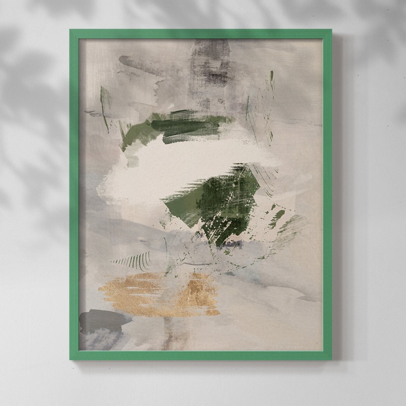 Sand Pond Fall II, reproduction encadrée - bois massif, Vert, H 15 po x l 12 po