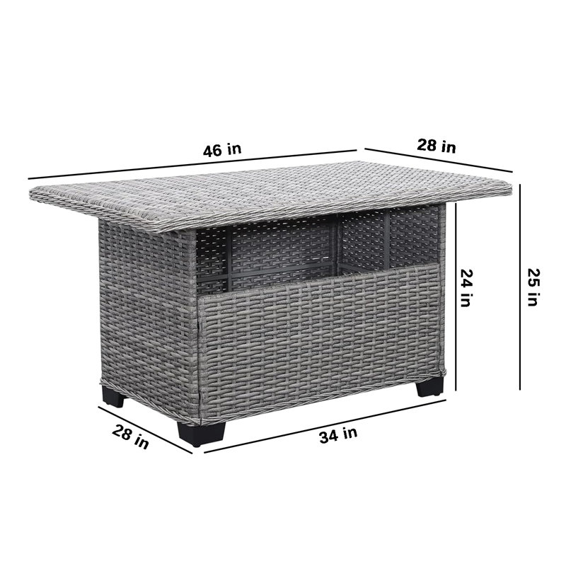 Table basse d'extérieur Lucica L 48 po x l 29 po Lucica