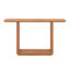 Console avec coins arrondis et tablette inférieure, tables de canapé minimalistes avec placage en bois et base en U pour le hall d'entrée-1078522820