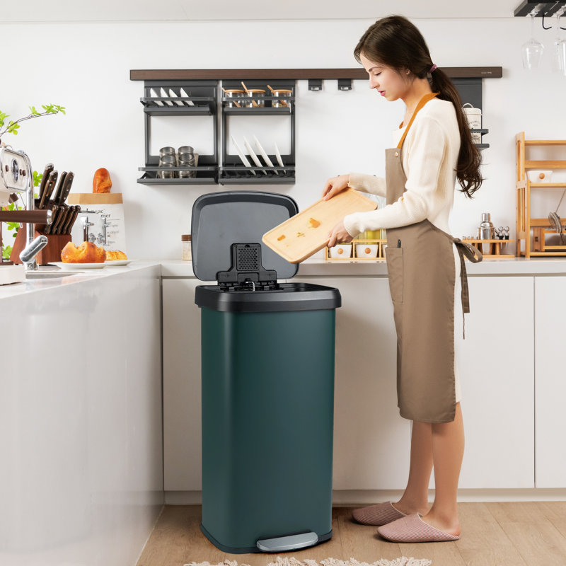 Stainless Steel Waste Bin, Green