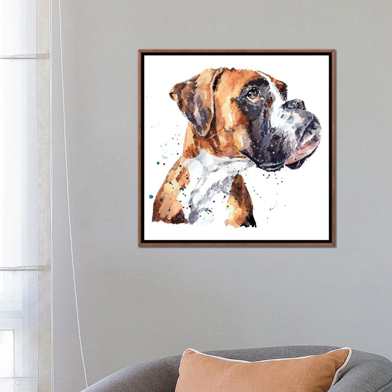 « German boxer » par Edwatercolours-impression, Pas de tapis, H 26 po x l 26 po x P 1,5 po