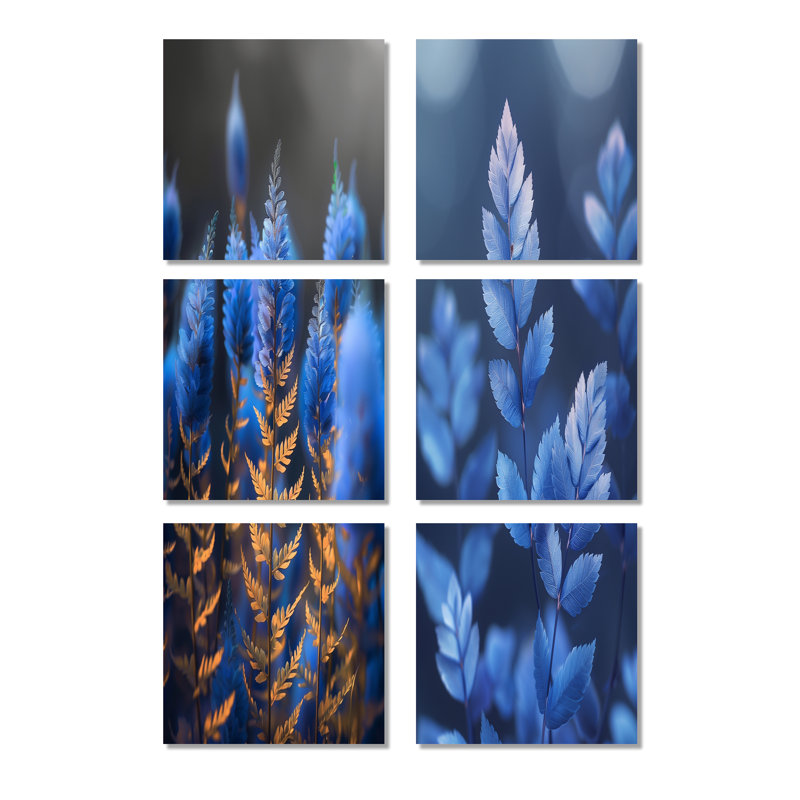 Figurines murales monochromes bleues, Ethereal Dream, Toile tendue, Ne s’applique pas