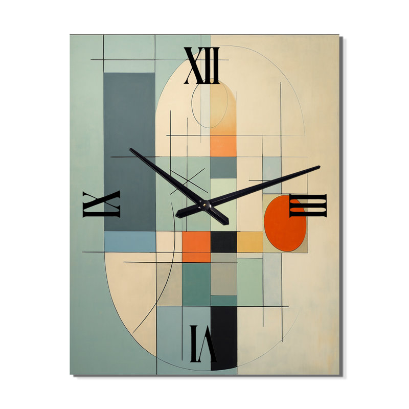 Horloge murale abstraite Serendipity Mid-Century Geometrics II, Petit