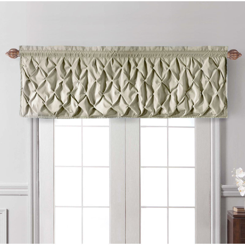Modern Window Valance with Rod Pocket, Antique White