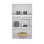 Armoire murale blanche avec 3 tablettes ouvertes pour le rangement et 3 tablettes blanches-1528861805