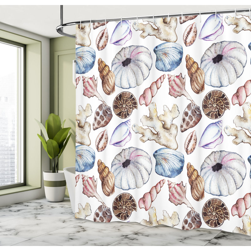 Shower Curtain with Hooks Included, 70"H x 69"W