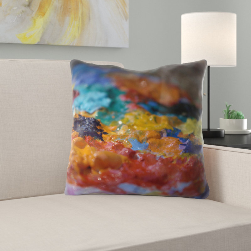 Outdoor Reversible Throw Pillow, Microsuede, Indoor