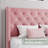 Kewania Bed，Upholstered Platform Bed with Curved Velvet Wingback-1143540850-1143540848