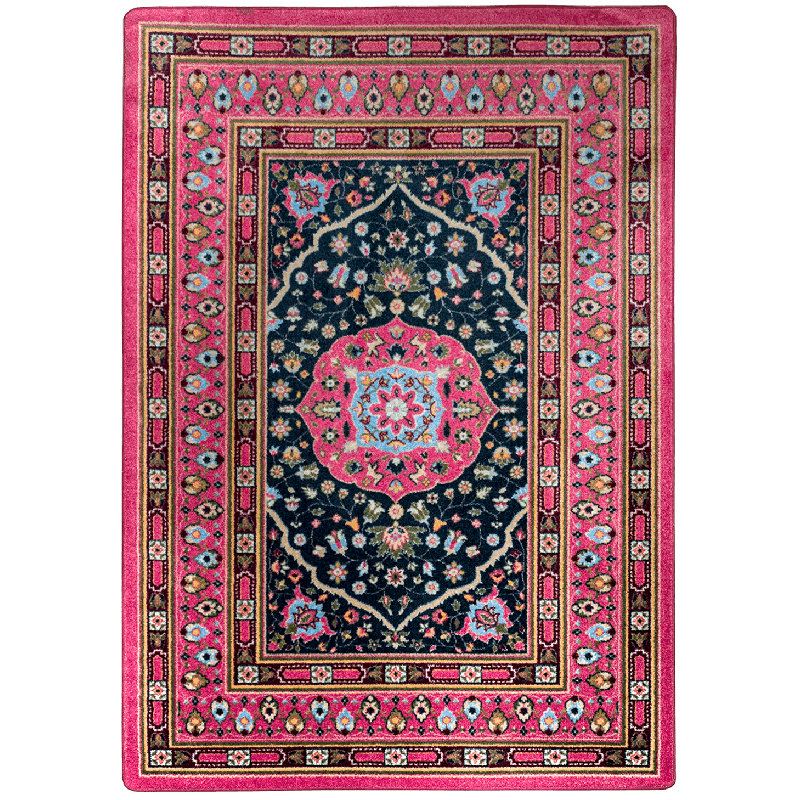 Tapis rose à motif oriental Prolley, Rectangle 3 pi 10 po x 5 pi 4 po