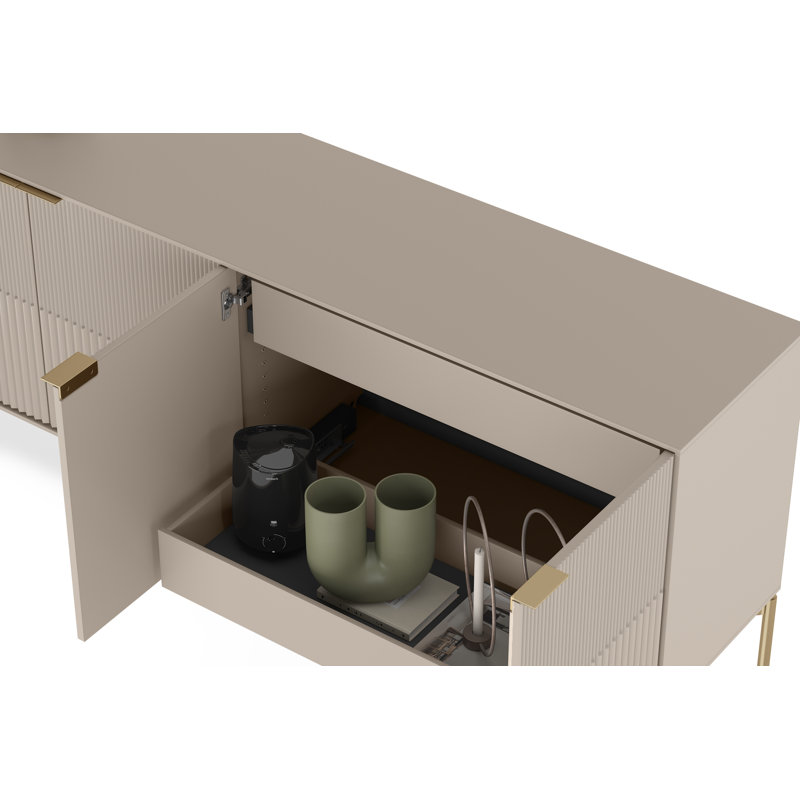 Zig 79.5'' W Credenza, Dune/Brushed Brass