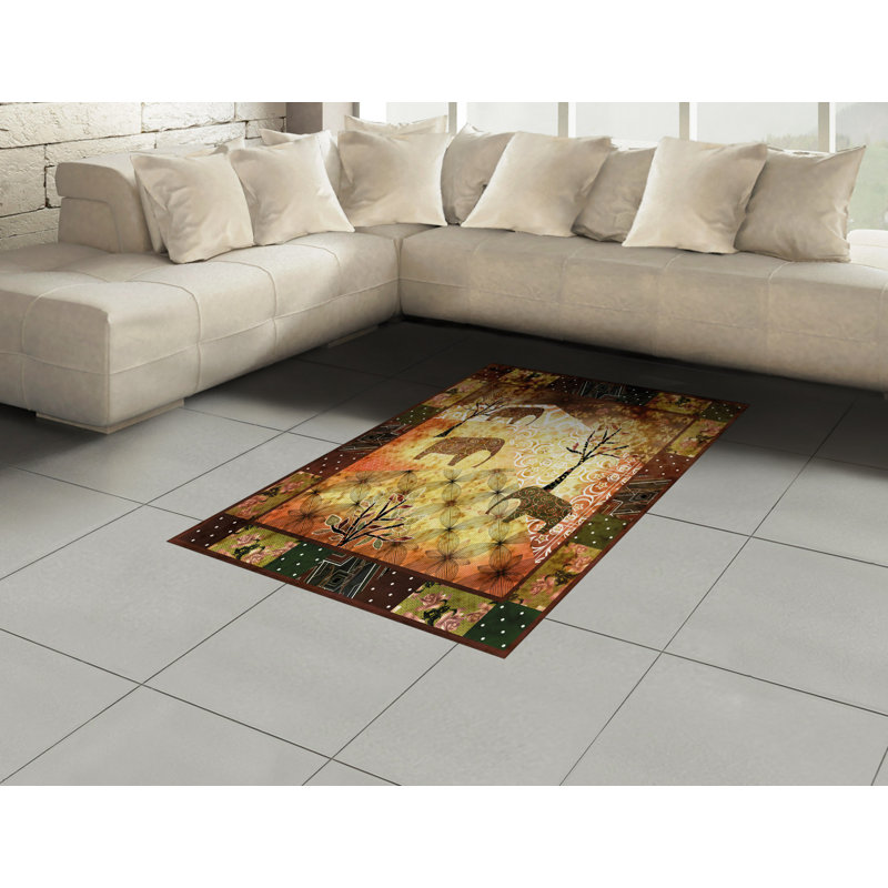 African High Density Long Fiber Poly Threads Decorative Area Rug Carpet, Rectangle 4' x 5'8"