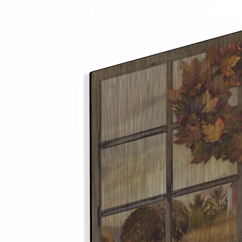 «Fall Window View» par Lori Deiter, art mural en métal, H 12 po x l 16 po