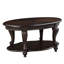 Table basse en bois avec tablette de rangement ouverte
