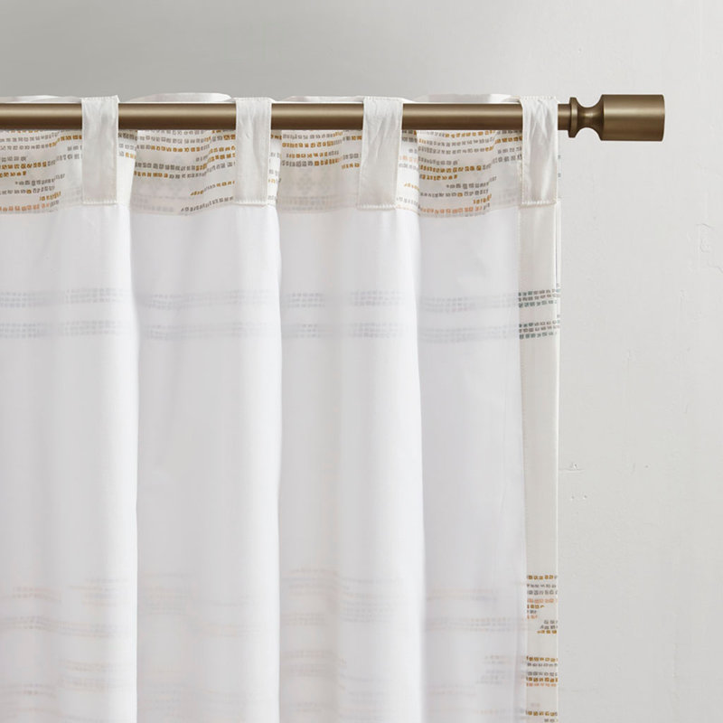 Panneau de rideau en coton imprimé avec bordure et doublure à pampille pour un décor élégant, panneau simple, 50 pouces de large