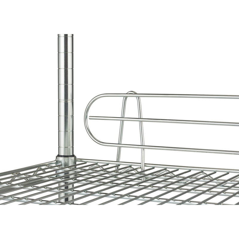 Adjustable Silver Steel 4-Tier Wire Shelving Unit with Wheels