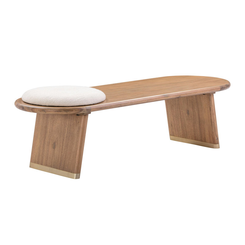  Rizi Textured Wool Upholstered Bench