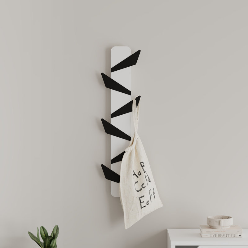 Castone Wall Mounted Required 6 - Hook Wall Mounted Coat Rack, White