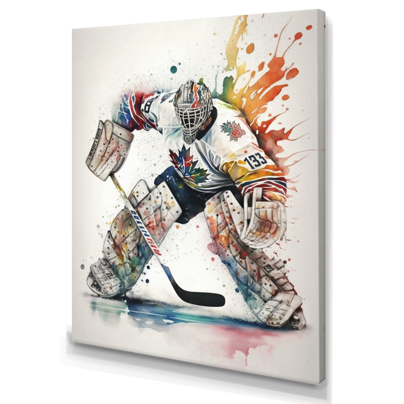 Hockey Hockey II - Impression sur toile, H 32 po x l 24 po x P 1 po, Toile tendue
