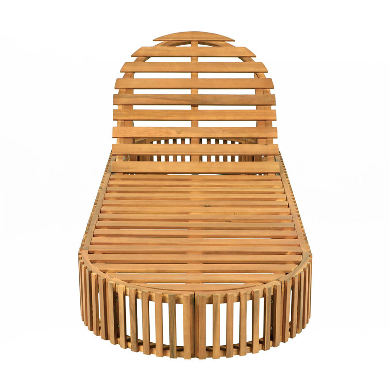Chaise longue d'extérieur en bois d'acacia