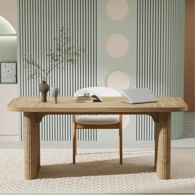 Bureau de direction moderne, grand poste de travail d'ordinateur personnel avec base à double piédestal robuste, table d'écriture et d'étude rectangulaire simple