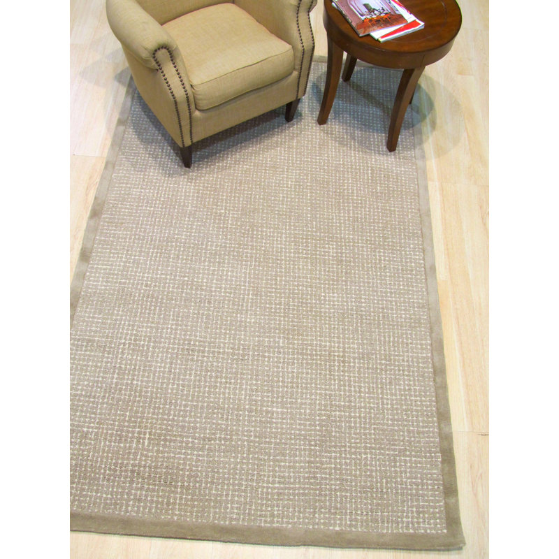 Hand-Tufted Timothy Light Brown Wool Transitional Rug, 5' x 8'