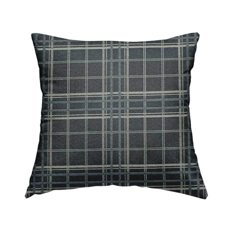 Kirkbride Plaid Square Cushion, 55cm H x 55cm W x 5cm D, Blue