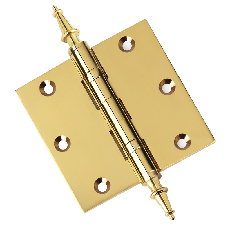 Charnière de porte simple à roulement à billes H 3,5 po x l 3,5 po, Laiton poli
