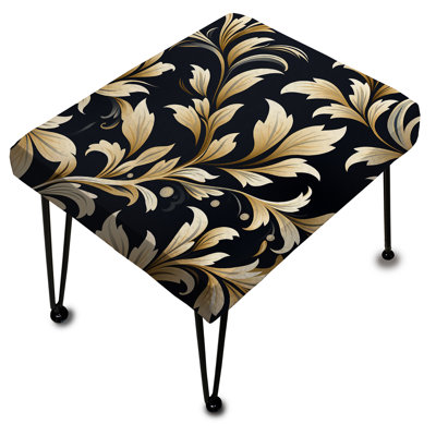 Sleek Damask Harmony - Repose-pieds rectangulaire damassé
