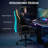Inbox Zero Adjustable Reclining Ergonomic Faux Leather PC & Racing Game Chair with Bluetooth Speakers and Vibration Lumbar Pillow-2085170380