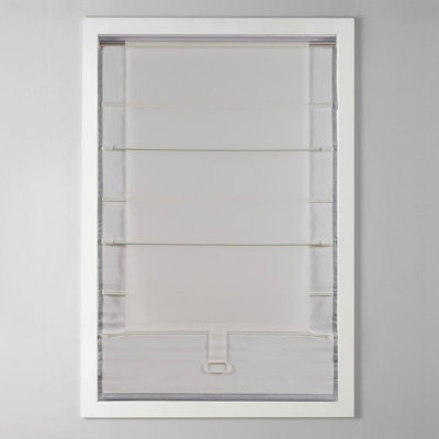 Abat-jour romain sans cordon obscurcissant en tissu de 33 po x L 64 po gris doux, doublure thermique en mousse, ourlet lesté, tissu amovible, fixation intérieure à l'intérieur, certifié OEKO-TEX avec quincaillerie de fixation