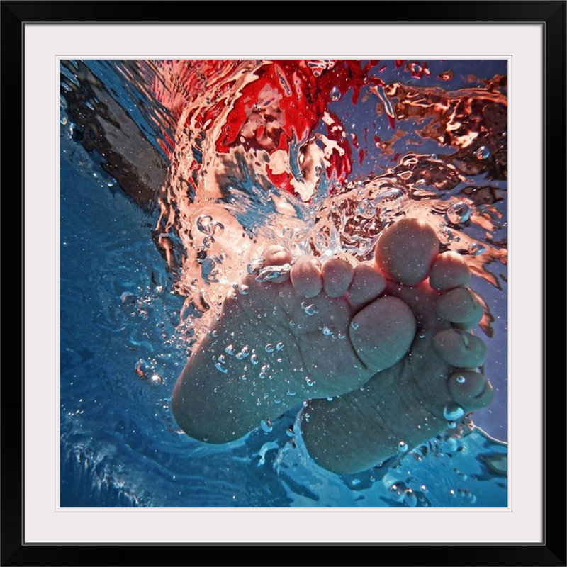 «Splash» par Christine Frick, impression sur toile, Cadre noir, H 38 po x l 38 po x P 1 po